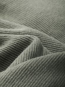 DAZY Áo nỉ Oversized Chất rắn Thả vai - xanh quân đội - Xem 3