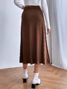 Flirla High Waist Textured Knit Skirt