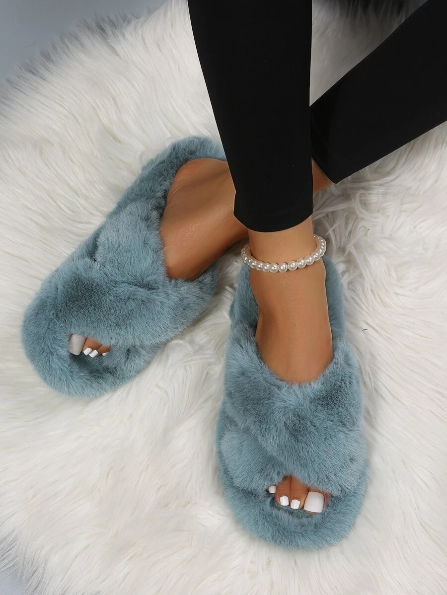 Dép đi trong Nhà dành Nữ màu trơn Đúng mốt - Màu xanh Cadet - Xem 1