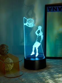 1 pieza luz nocturna 3d con interruptor táctil, lámpara de ambiente decorativa que cambia de color - Multicolor - Ver 3