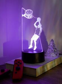 1 pieza luz nocturna 3d con interruptor táctil, lámpara de ambiente decorativa que cambia de color - Multicolor - Ver 6