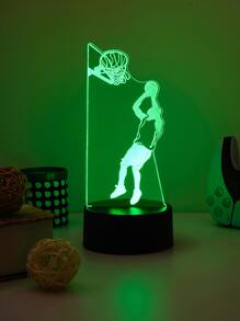 1 pieza luz nocturna 3d con interruptor táctil, lámpara de ambiente decorativa que cambia de color - Multicolor - Ver 7