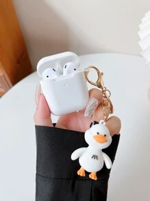 Vỏ trang trí mặt dây chuyền hình vịt hoạt hình dễ thương Tương thích với Airpods - trắng - Xem 2