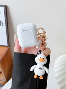 Vỏ trang trí mặt dây chuyền hình vịt hoạt hình dễ thương Tương thích với Airpods - trắng - Xem 3