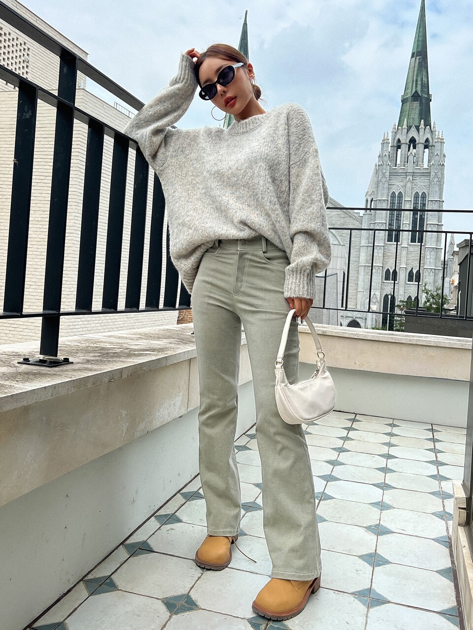 Marled Knit Drop Shoulder Sweater,Long Sleeve Tops,Fall Women Clothes