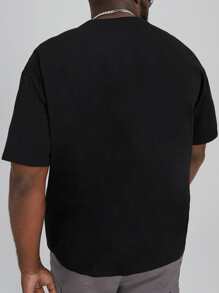 Manfinity Homme Tops Nam Lá thư Sọc Giải trí - màu đen - Xem 2