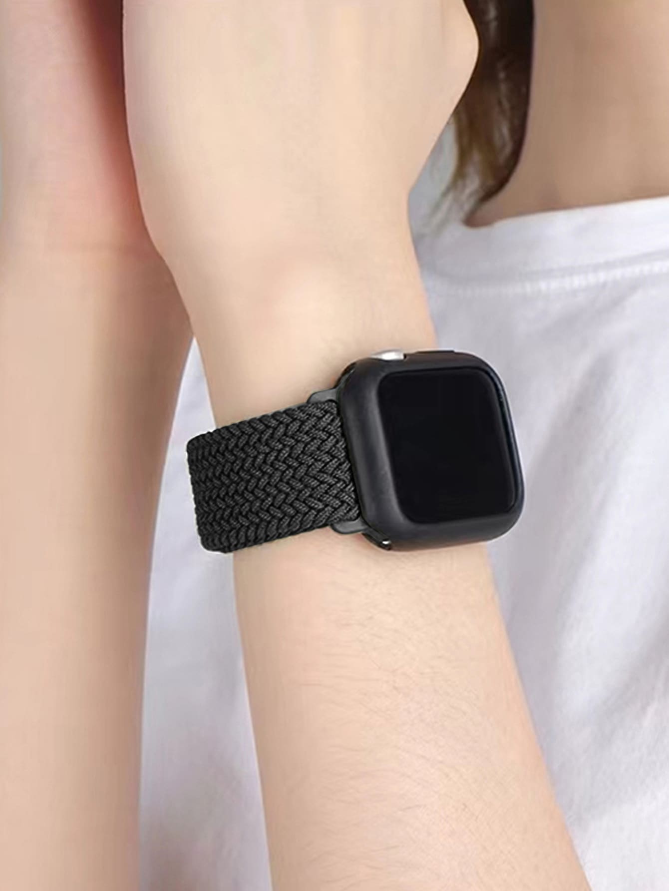 2入組尼龍錶帶和手錶殼套裝適用於Apple Watch - 黑色 - 查看 1