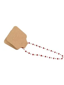 50 pièces Carte de rangement de bijoux simple, carte d'affichage de collier en papier brun, étiquette en papier kraft pour l'emballage et l'accrochage de bijoux, cadeau pour la Saint-Valentin et la rentrée scolaire