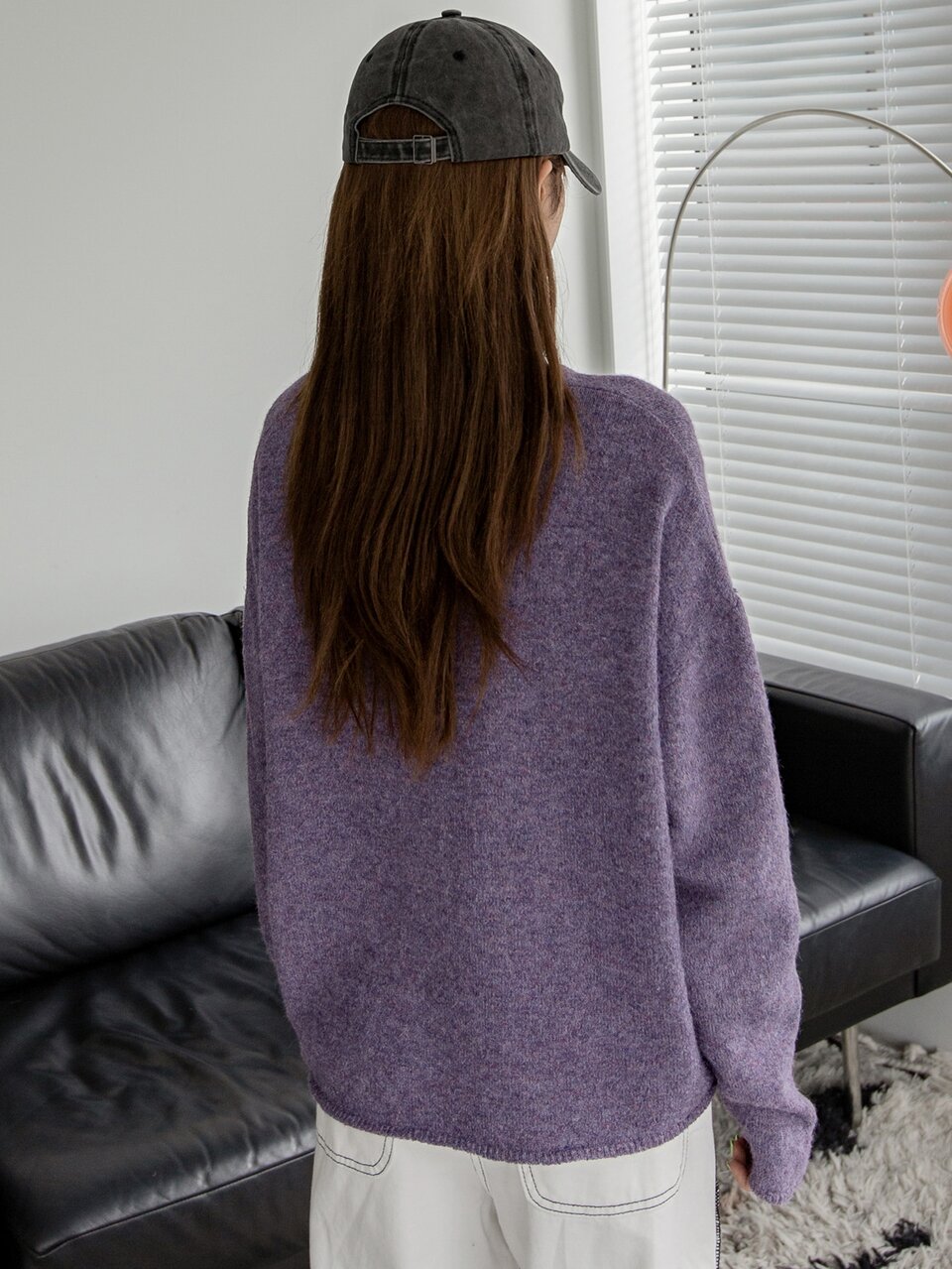 Solid V-Neck Drop Shoulder Sweater,Long Sleeve Tops,Fall Clothes