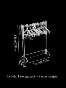 1set Clear Hanger Design Jewelry Storage Rack, Simple PS Earrings Display Holder For Home - Clear - View 3