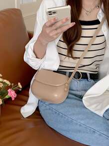 Túi Crossbody Nữ màu trơn Có thể điều chỉnh được Thanh lịch - Màu be - Xem 1