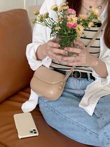 Túi Crossbody Nữ màu trơn Có thể điều chỉnh được Thanh lịch - Màu be - Xem 3