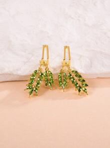 Cubic Zirconia Wheat Ear Drop Earrings - Multicolor - View 1