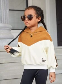 SHEIN Áo nỉ hai tông màu tay rớt vai dành cho bé gái - Nhiều màu - Xem 1