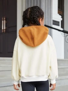 SHEIN Áo nỉ hai tông màu tay rớt vai dành cho bé gái - Nhiều màu - Xem 2