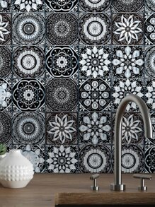 10入組曼陀羅圖案廚房貼紙 - 彩色 - 查看 1