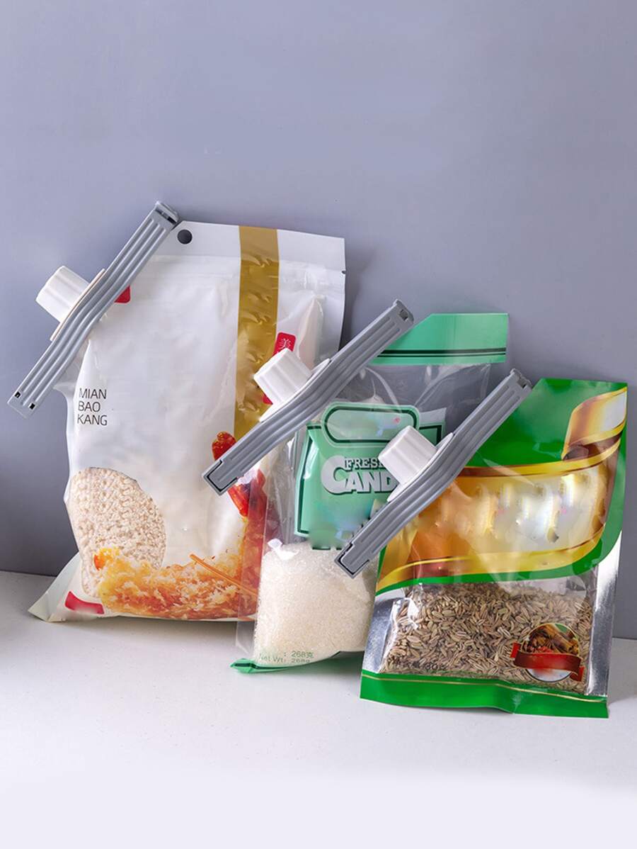 1pc Bag Sealing Clip With Pourer - Grey - View 1