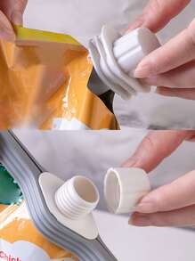 1pc Bag Sealing Clip With Pourer - Grey - View 5