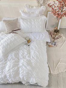 كيس وسادة بدون حشوة بسيط سيرساكار زوج واحد - أبيض - مشاهدة 4