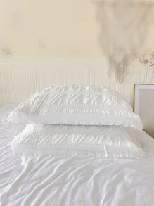 كيس وسادة بدون حشوة بسيط سيرساكار زوج واحد - أبيض - مشاهدة 5