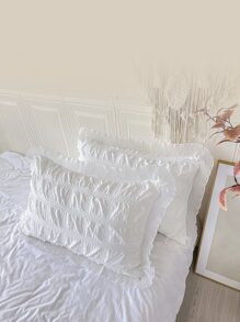 كيس وسادة بدون حشوة بسيط سيرساكار زوج واحد - أبيض - مشاهدة 6