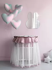 1pc Rabbit Design Mirror Wall Sticker - Silver - View 5