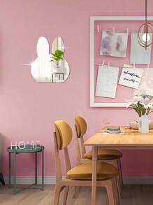 1pc Rabbit Design Mirror Wall Sticker - Silver - View 2