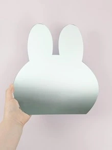1pc Rabbit Design Mirror Wall Sticker - Silver - View 6