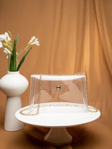 Túi Crossbody Nữ màu trơn Chuỗi Đúng mốt - Trong sáng - Xem 2