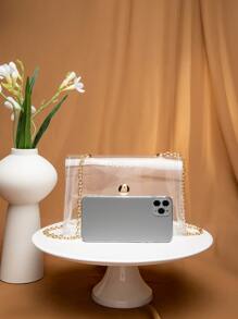 Túi Crossbody Nữ màu trơn Chuỗi Đúng mốt - Trong sáng - Xem 4