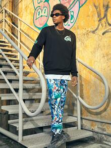 ROMWE MEN Street Life Quần Nam Túi Tất cả trên in Đường phố - Nhiều màu - Xem 6