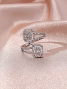 Anillo abierto zirconia cúbica - Plateado - Ver 2