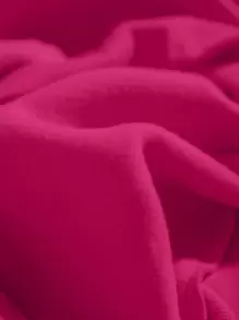 INAWLY 字母圖案小高領加絨內裏連帽衫 - 玫紅色 - 查看 3