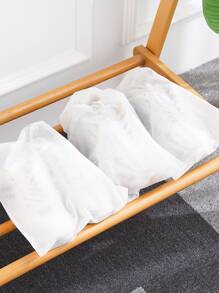 10pcs Plain Drawstring Shoes Storage Bag - White - View 1