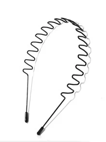 Wave Design Headband - Black - View 2