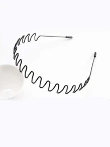 Wave Design Headband - Black - View 3