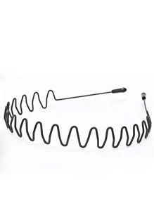 Wave Design Headband - Black - View 4