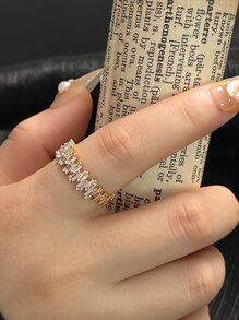 Anillo abierto zirconia cúbica