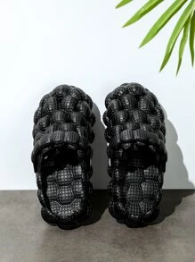 Boys Hollow Out Textured Vented Clogs - Black - View 3