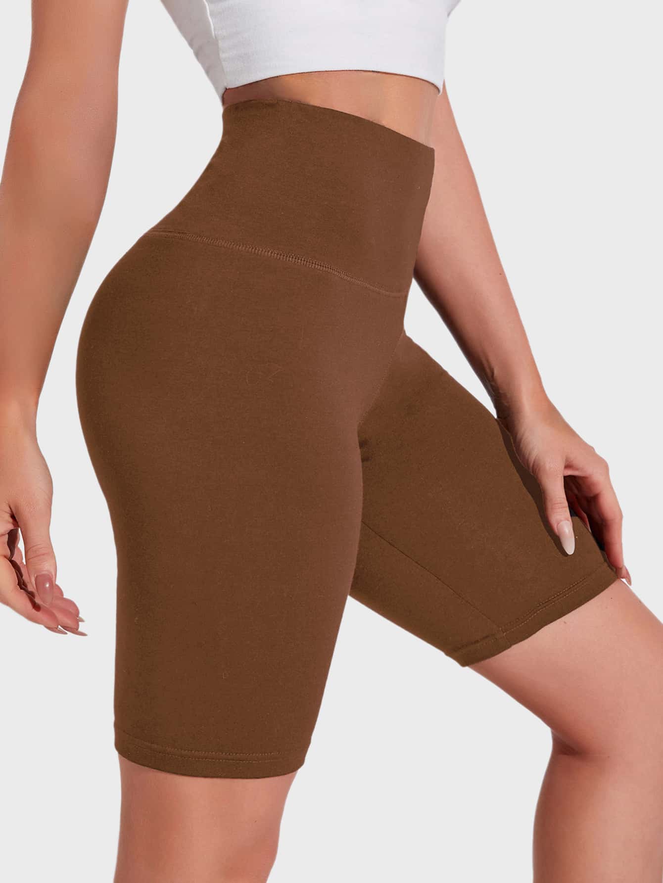 SHEIN BASICS 1 件寬腰機車短褲