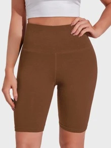 SHEIN BASICS 1 件寬腰機車短褲