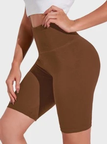 SHEIN BASICS 1 件寬腰機車短褲