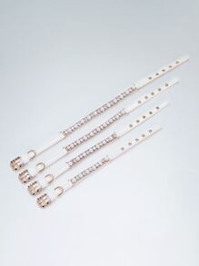 人造珍珠裝飾寵物項圈帶隨機色配件 - 白色 - 查看 4