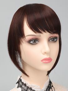 短直筒合成纖維頭髮劉海有鬢角 - 棕色 - 查看 1