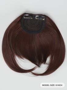 短直筒合成纖維頭髮劉海有鬢角 - 棕色 - 查看 2