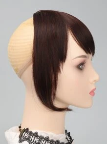 短直筒合成纖維頭髮劉海有鬢角 - 棕色 - 查看 4