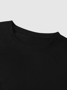 Manfinity Men Letter Graphic Tee - Black - View 4