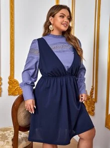 ANNetc 大碼水溶蕾絲拼接上衣和連衣裙 - 彩色 - 查看 6