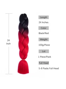 Ombre Jumbo Braiding Hair Extensions 24 Inch High Temperature Synthetic Fiber Hair Extensions For Box Braids Braiding Hair - Multicolor - View 4