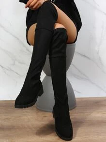 Tie Back Sock Boots - Black - View 5